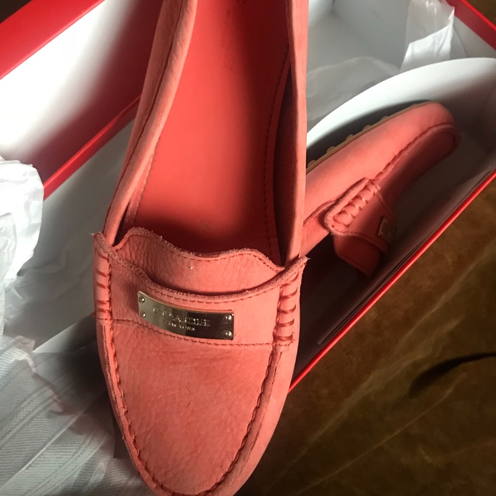 100% Authentic Peach Pink Coach Loafers